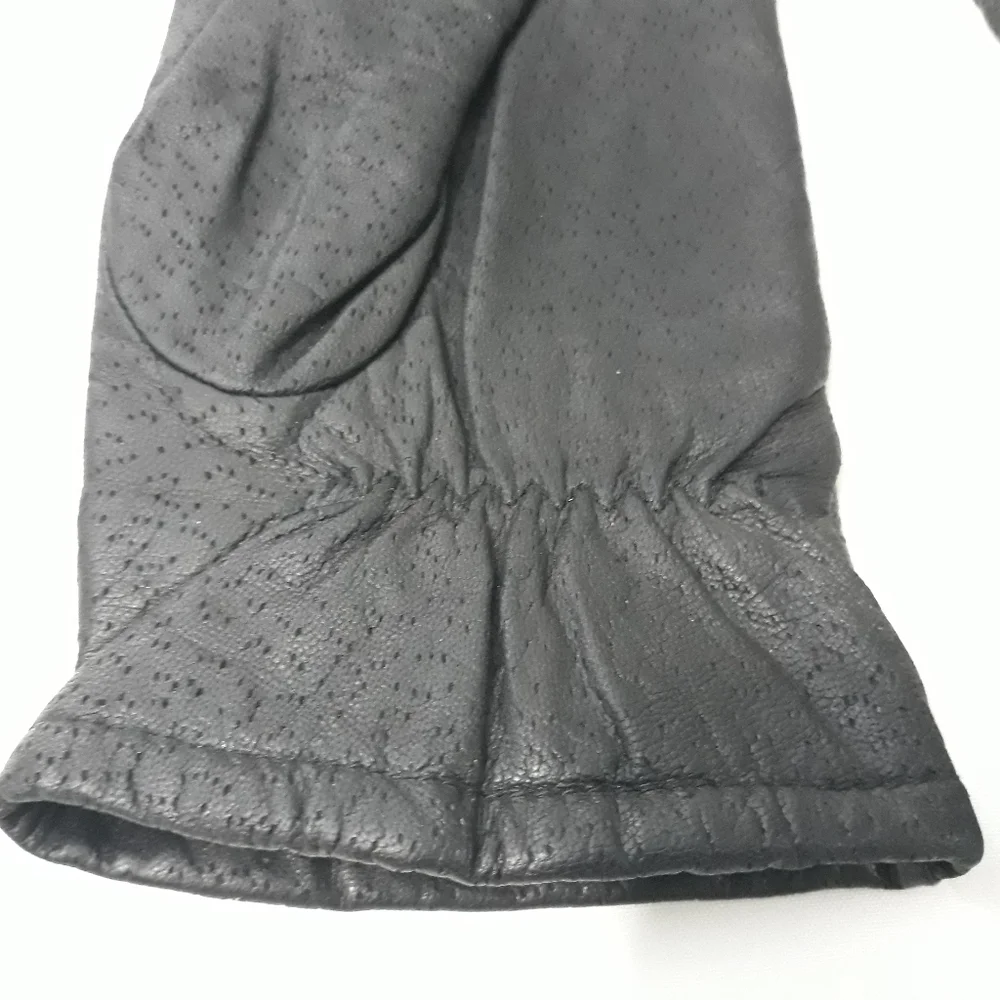 Vintage Genuine Leather Black Gloves Women's